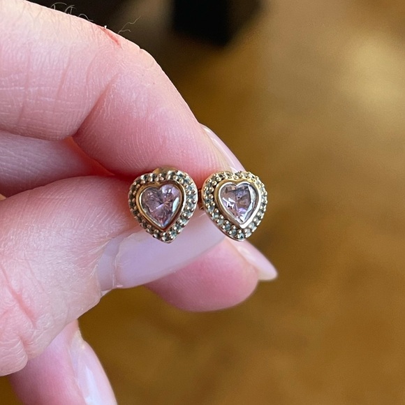 Pandora Rose Gold & Pink Studs - Picture 2 of 5